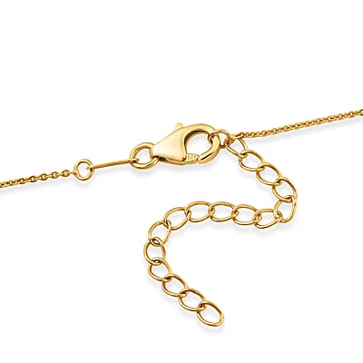 GP Red Enameled Necklace in 18K Vermeil Yellow Gold Over Sterling Silver 18 Inches