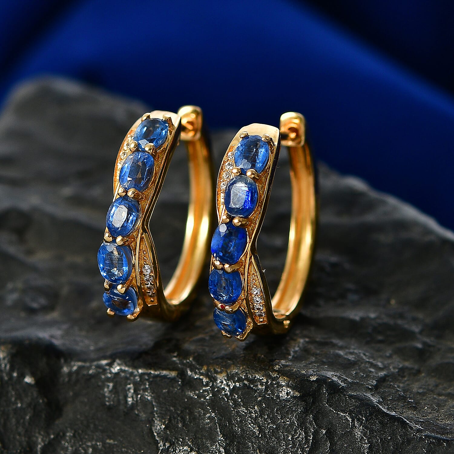 EverTrue Chrome Diopside and White Zircon 2.00 ctw Hoop Earrings in 18K YG Plated