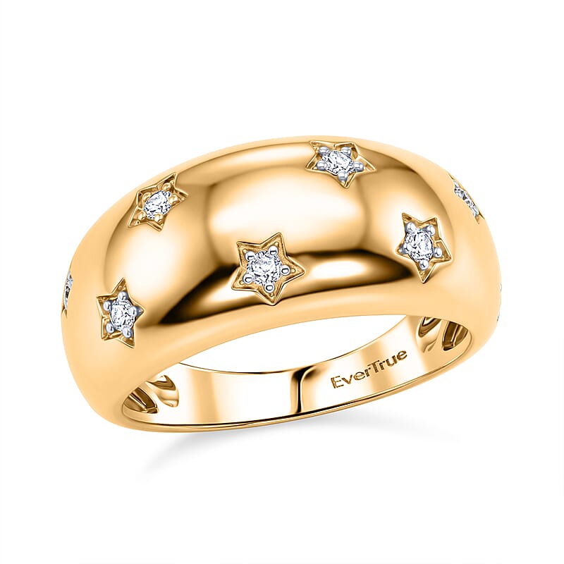 EverTrue Lab Grown Diamond G-H SI 0.20 ctw Ring in 18K YG Plated (Size 5.0)