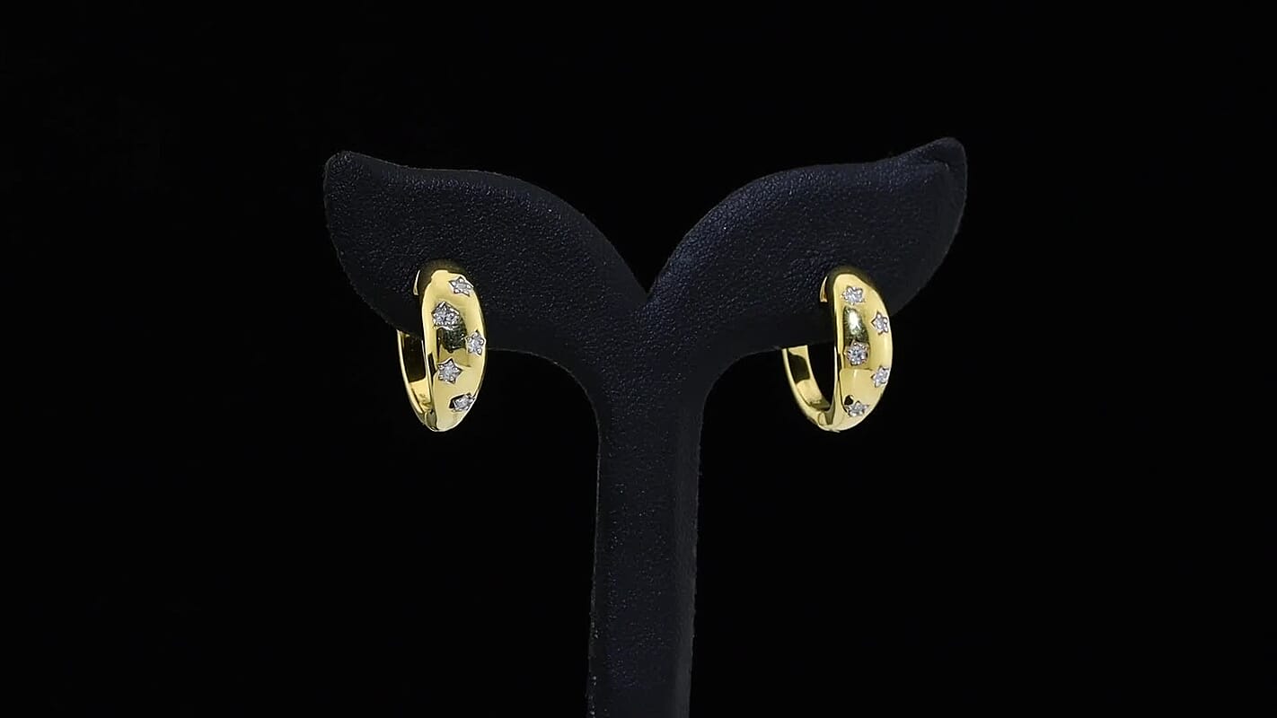 Evertrue Lab Grown Diamond G-H SI 0.15 ctw Hoop Earrings in 18K YG Plated