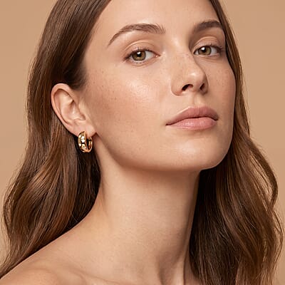 Evertrue Lab Grown Diamond G-H SI 0.15 ctw Hoop Earrings in 18K YG Plated