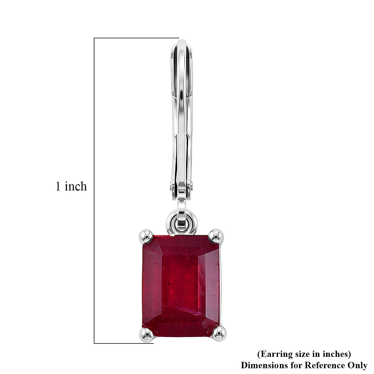 EverTrue Niassa Ruby (FF) 4.70 ctw Bridge Architecture Earrings in Platinum Bond and Stainless Steel