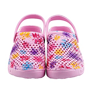 Royal Deluxe Pink Pattern Strap Clogs-6
