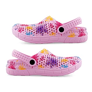 Royal Deluxe Pink Pattern Strap Clogs-6