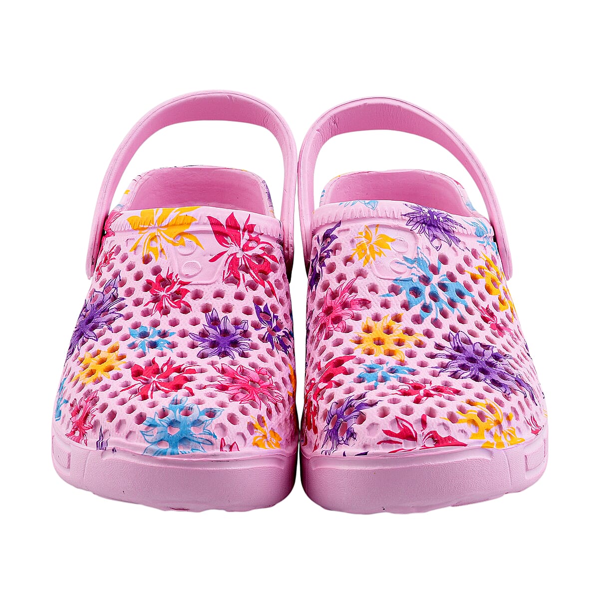 Royal Deluxe Pink Pattern Strap Clogs-11 image number 1