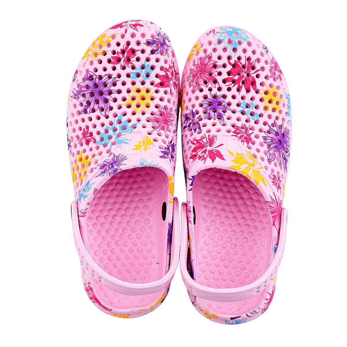 Royal Deluxe Pink Pattern Strap Clogs-11 image number 3