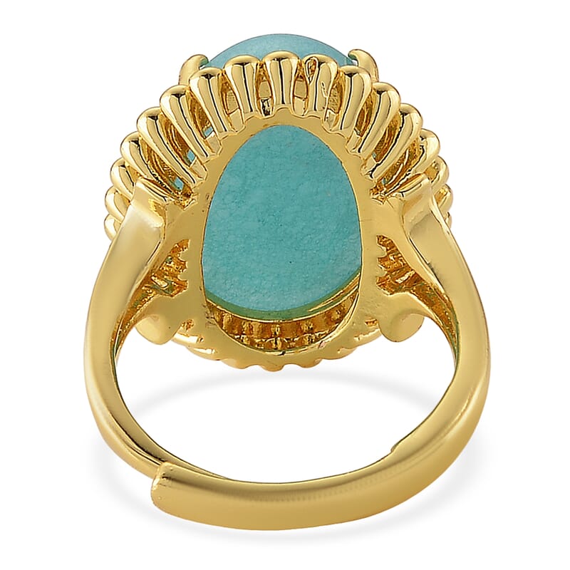 Blue Quartzite 20.00 ctw Ring (Adjustable) in Silvertone