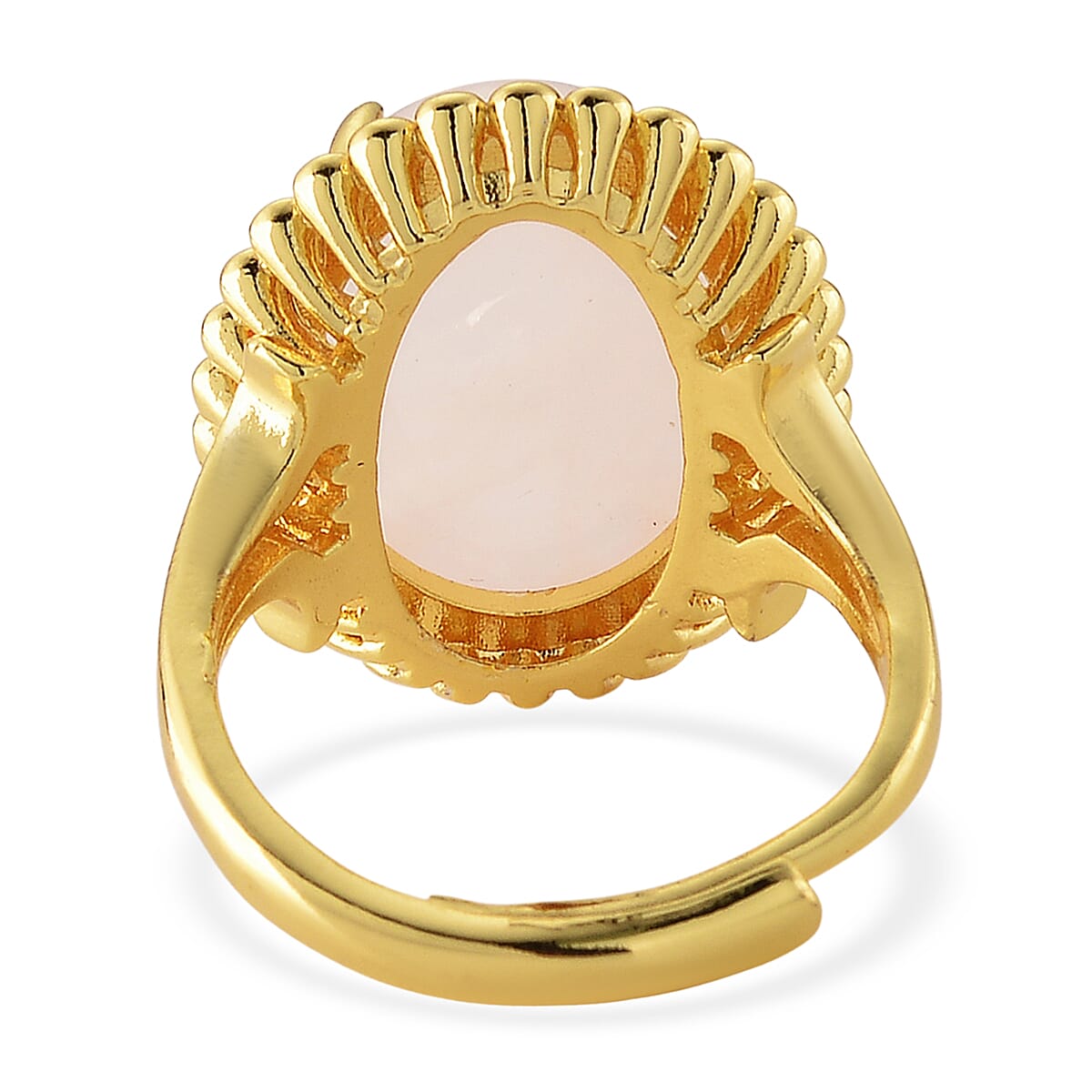 Galilea Rose Quartz 20.00 ctw Ring (Adjustable) in Goldtone