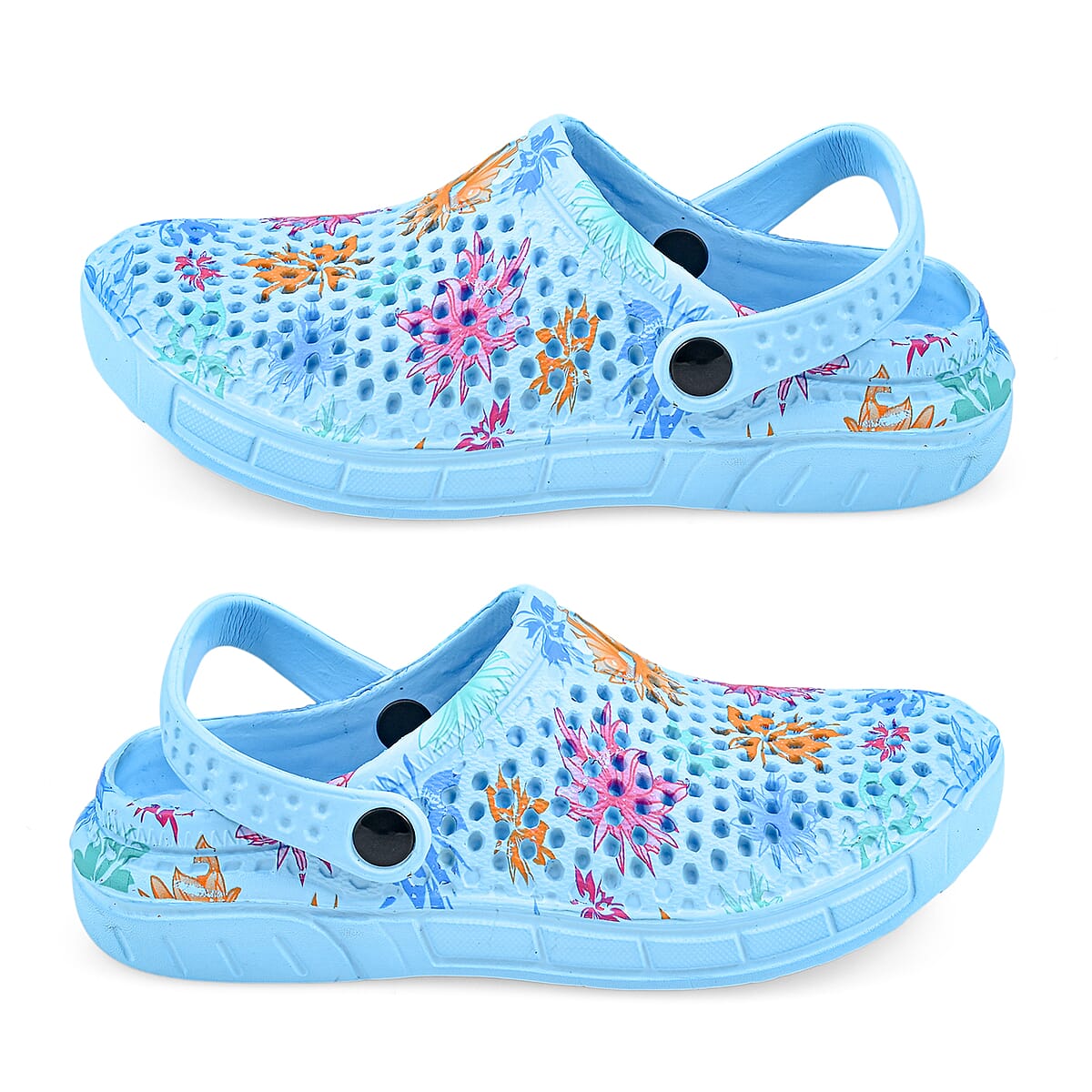 Royal Deluxe Blue Pattern Strap Clogs-6 image number 2