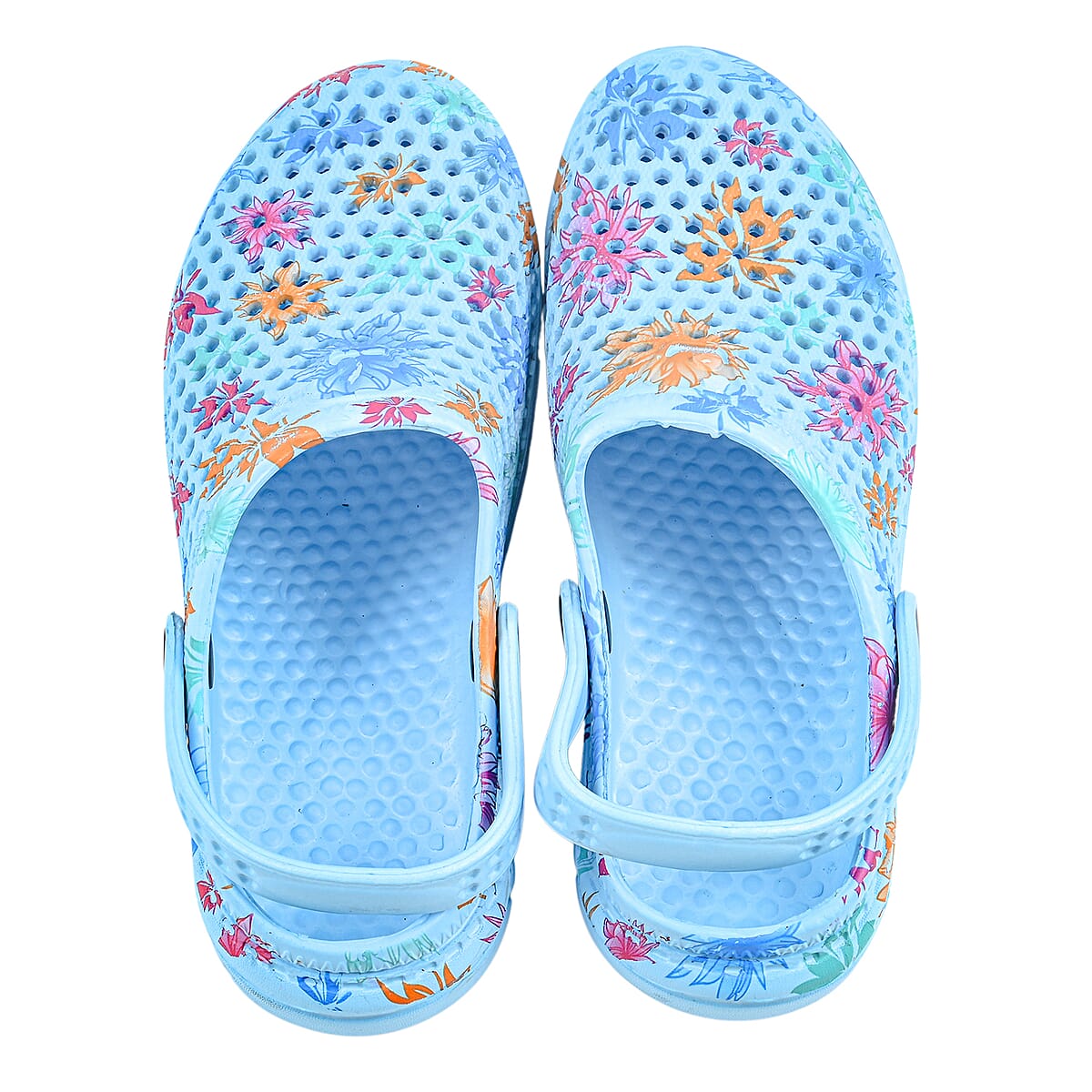 Royal Deluxe Blue Pattern Strap Clogs-6 image number 3