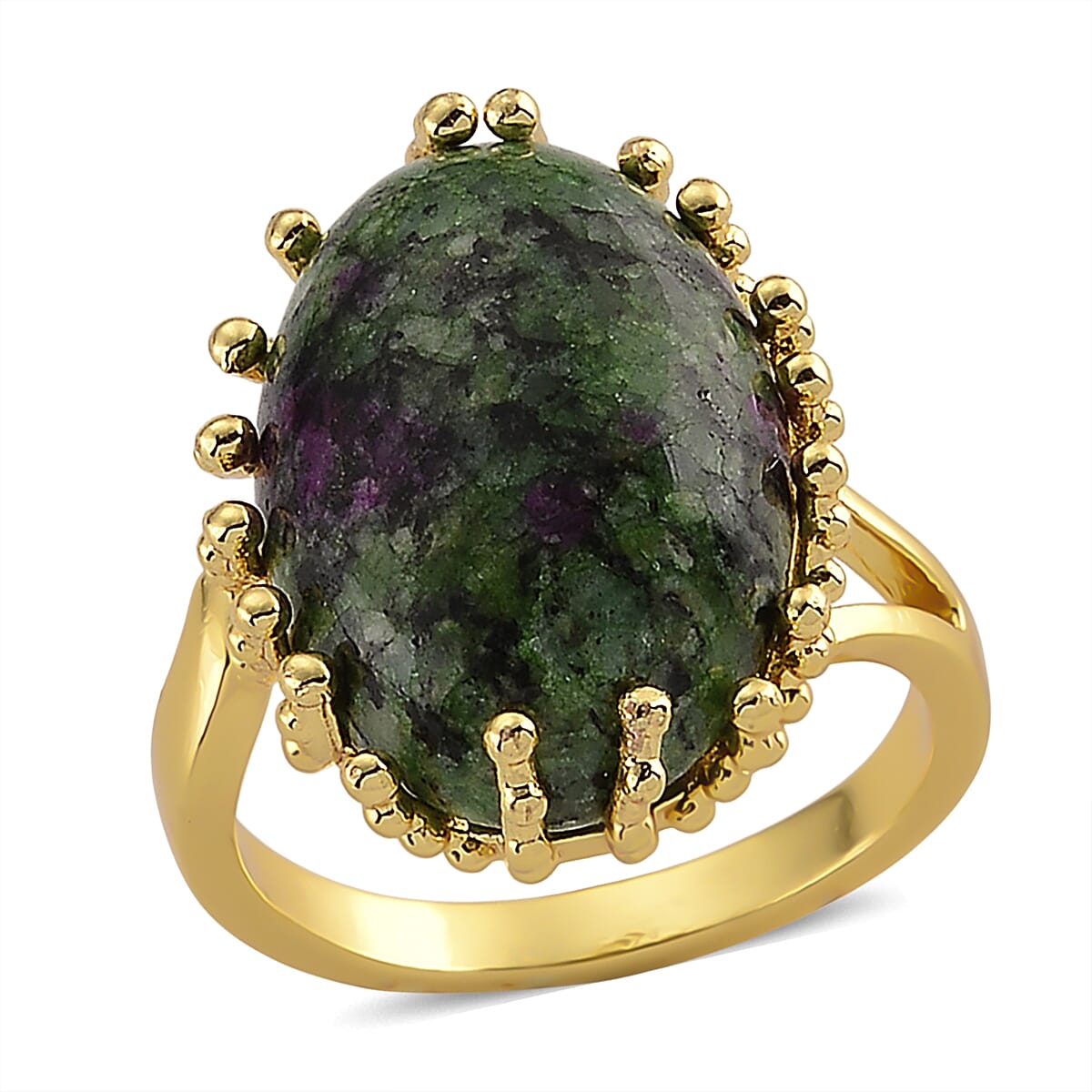 Unakite 20.00 ctw Ring (Adjustable) in Silvertone
