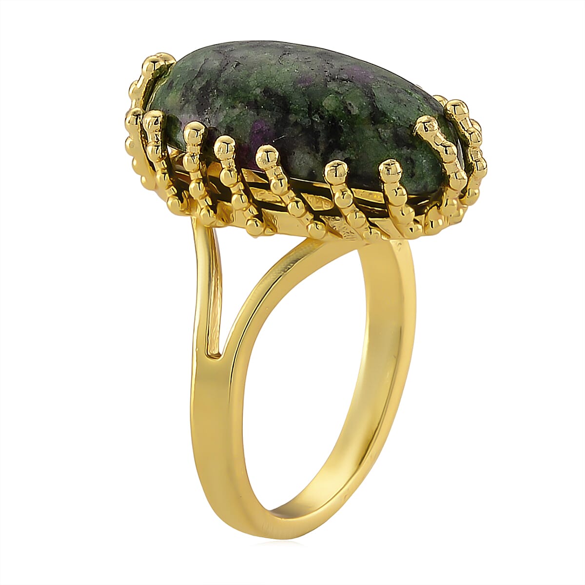 Unakite 20.00 ctw Ring (Adjustable) in Silvertone