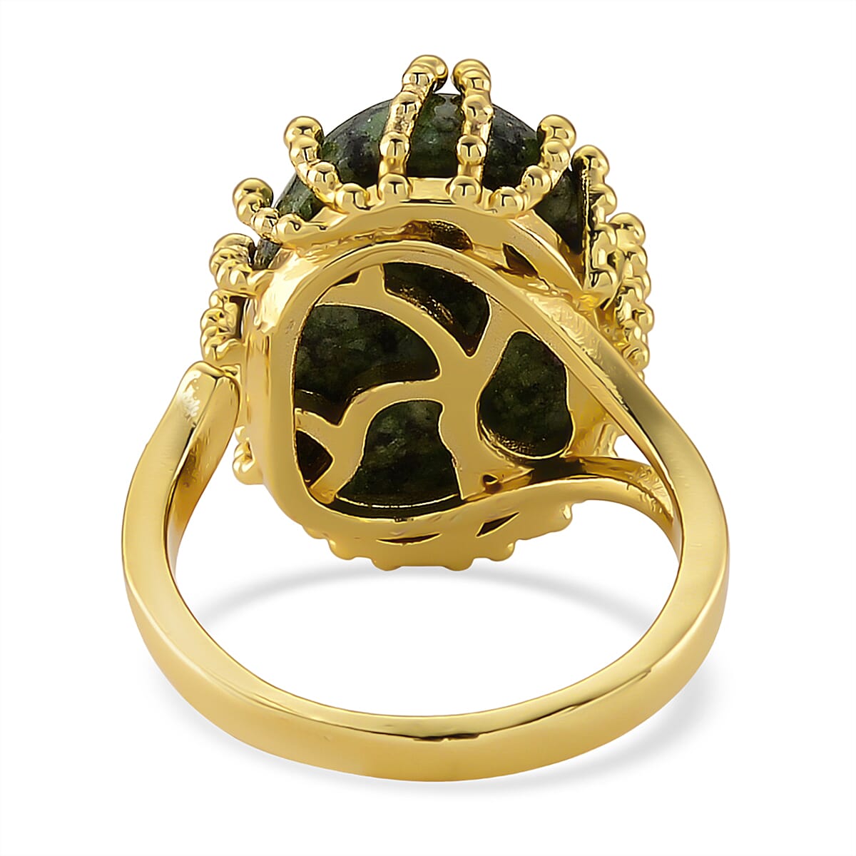 Unakite 20.00 ctw Ring (Adjustable) in Silvertone