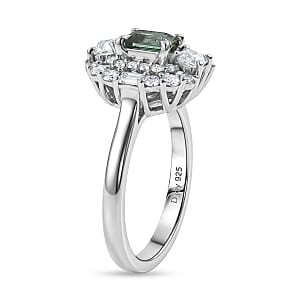 Certified & Appraised D'Joy Premium Arquiana Mint Tourmaline and Moissanite 1.29 ctw Ring in Rhodium Over Sterling Silver (Size 6.0)