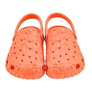 Royal Deluxe Orange Quilt Pattern Strap Clogs-6