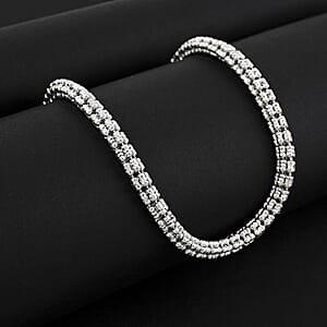 Rhodium Sterling Silver 5 Line ICE Chain Necklace (22 Inches) (37.2 g)