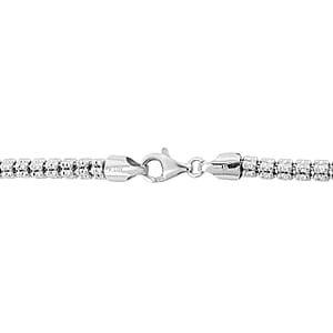 Rhodium Sterling Silver 5 Line ICE Chain Necklace (24 Inches) (40.9 g)