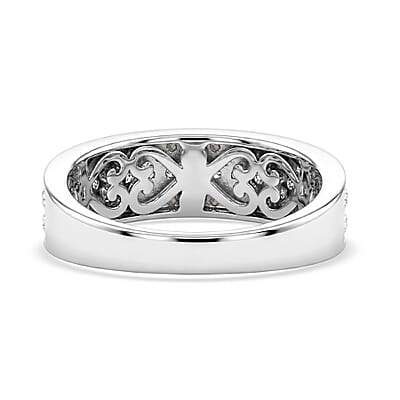 Natural Black and White Diamond 0.07 ctw Ring in Sterling Silver (Size 6.0)