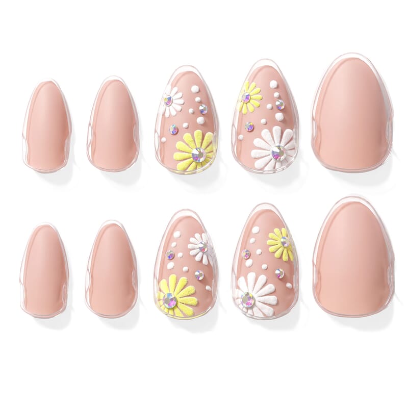 Act Brand New Press On Nail Kit- Daily Dose (Matte Floral Rhinestones)