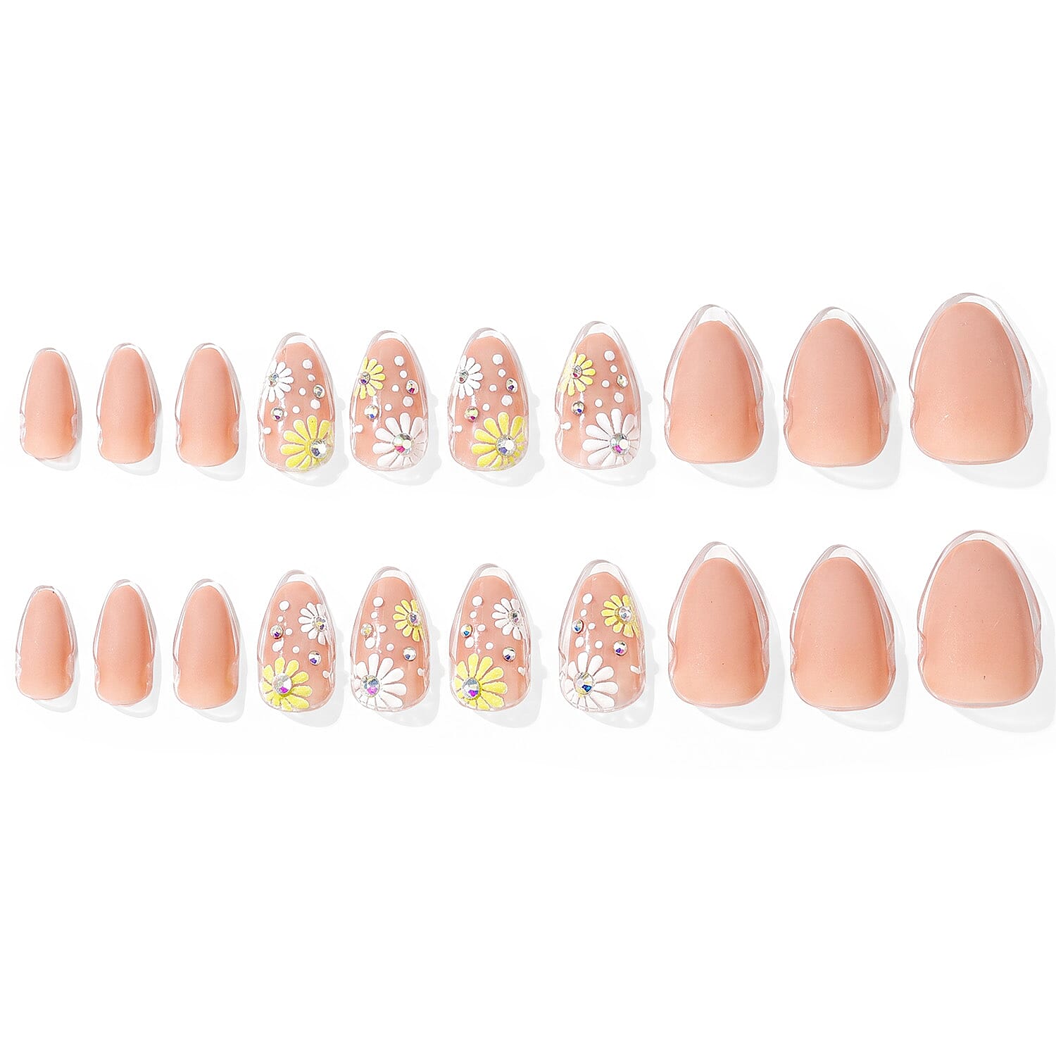 Act Brand New Press On Nail Kit- Daily Dose (Matte Floral Rhinestones)