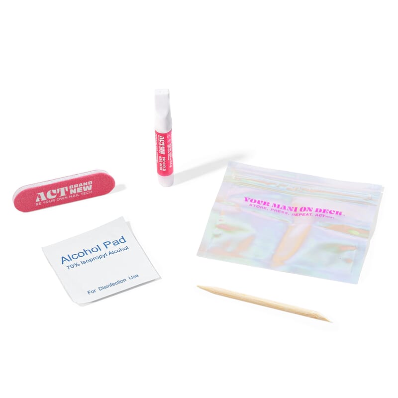 Act Brand New Press On Nail Kit- Charmed For Sure (French Tip & Pearls)