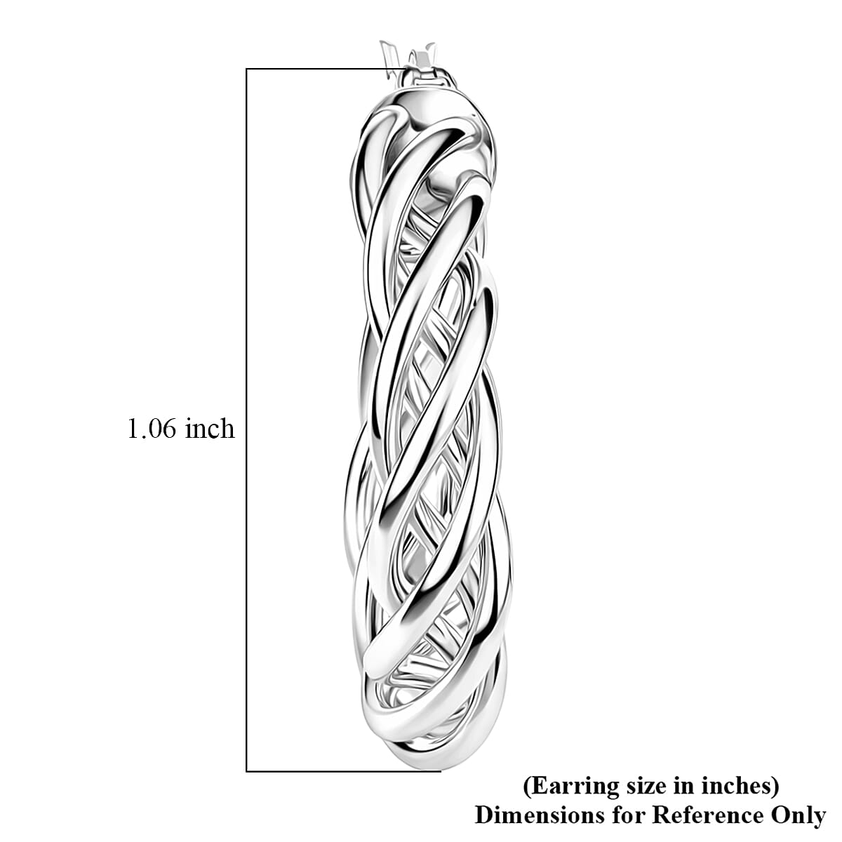 Hoop Earrings in Rhodium Over Sterling Silver 4.05 Grams image number 4