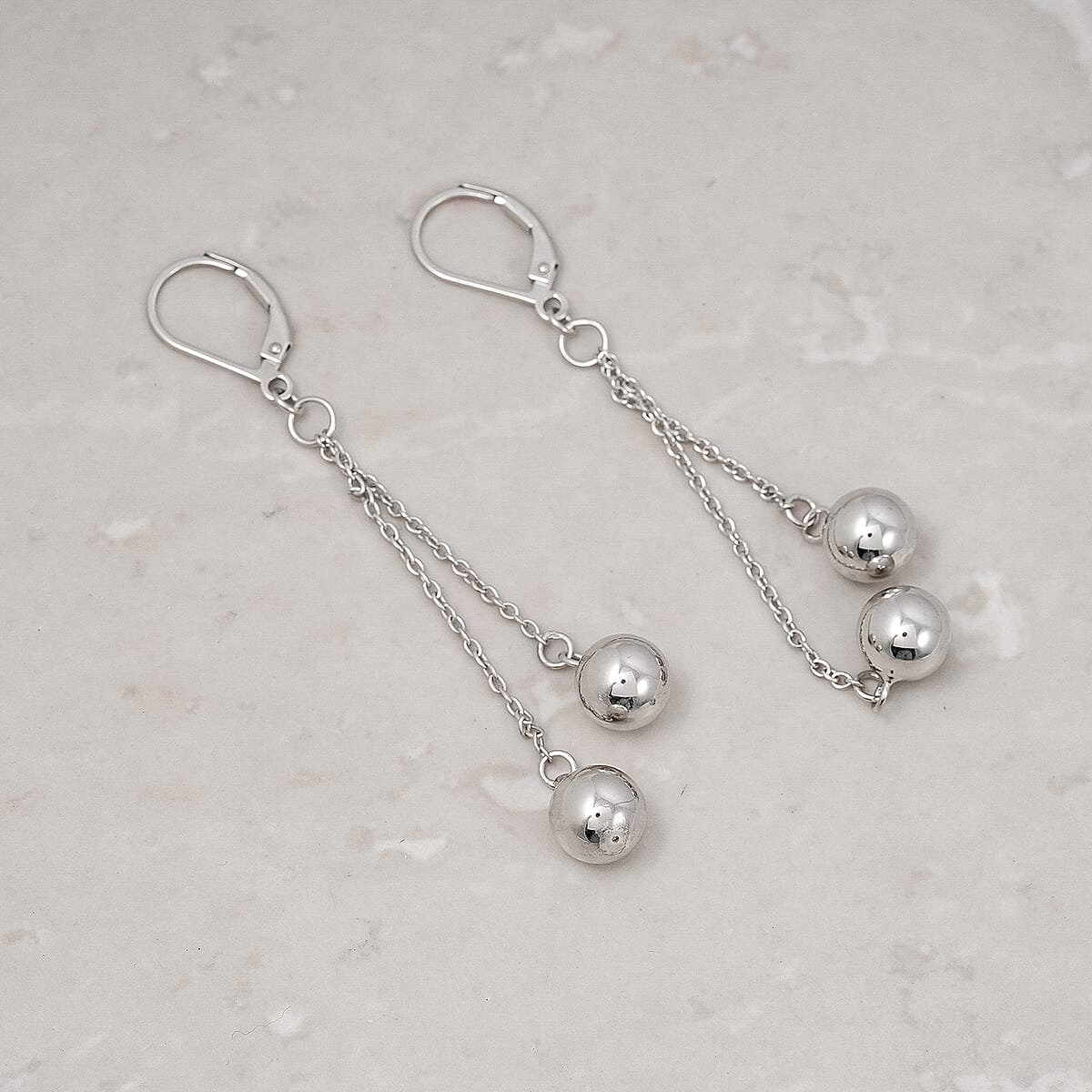 Hoop Earrings in Rhodium Over Sterling Silver 4.35 Grams image number 1