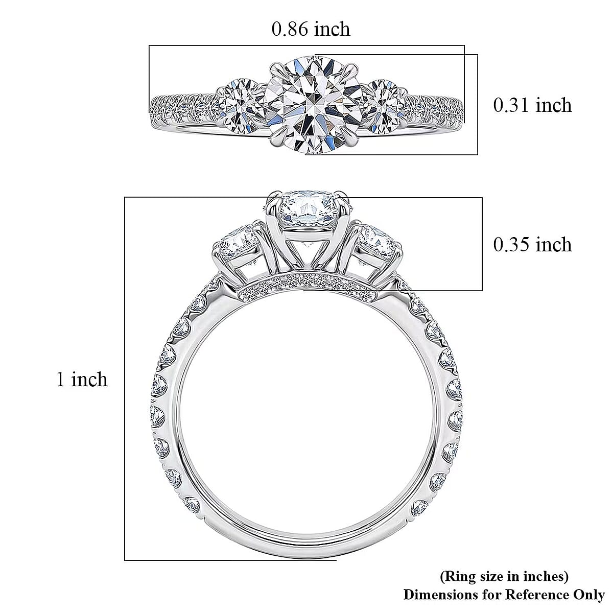 Lab Grown Diamond VS 2.00 ctw Ring in 14K White Gold (Size  10.0) image number 6