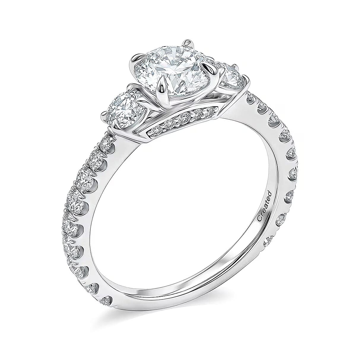 Lab Grown Diamond VS 2.00 ctw Ring in 14K White Gold (Size  10.0) image number 7