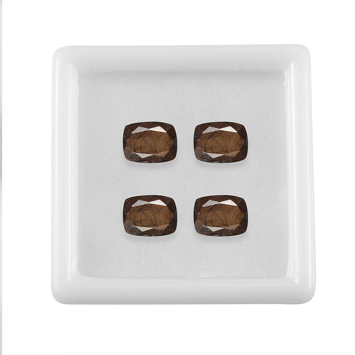 Chocolate Sapphire Set of 4 (Cush 8x6 mm) 7.30 ctw