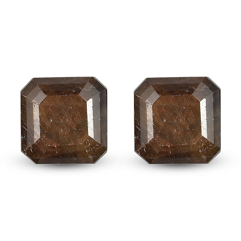 Asscher Cut Chocolate Sapphire Set of 2 (Oct 10x10 mm) 12.33 ctw