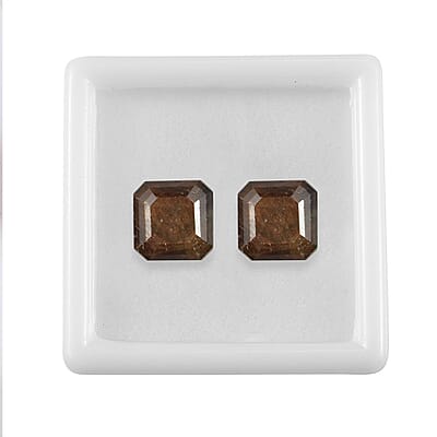 Asscher Cut Chocolate Sapphire Set of 2 (Oct 10x10 mm) 12.33 ctw