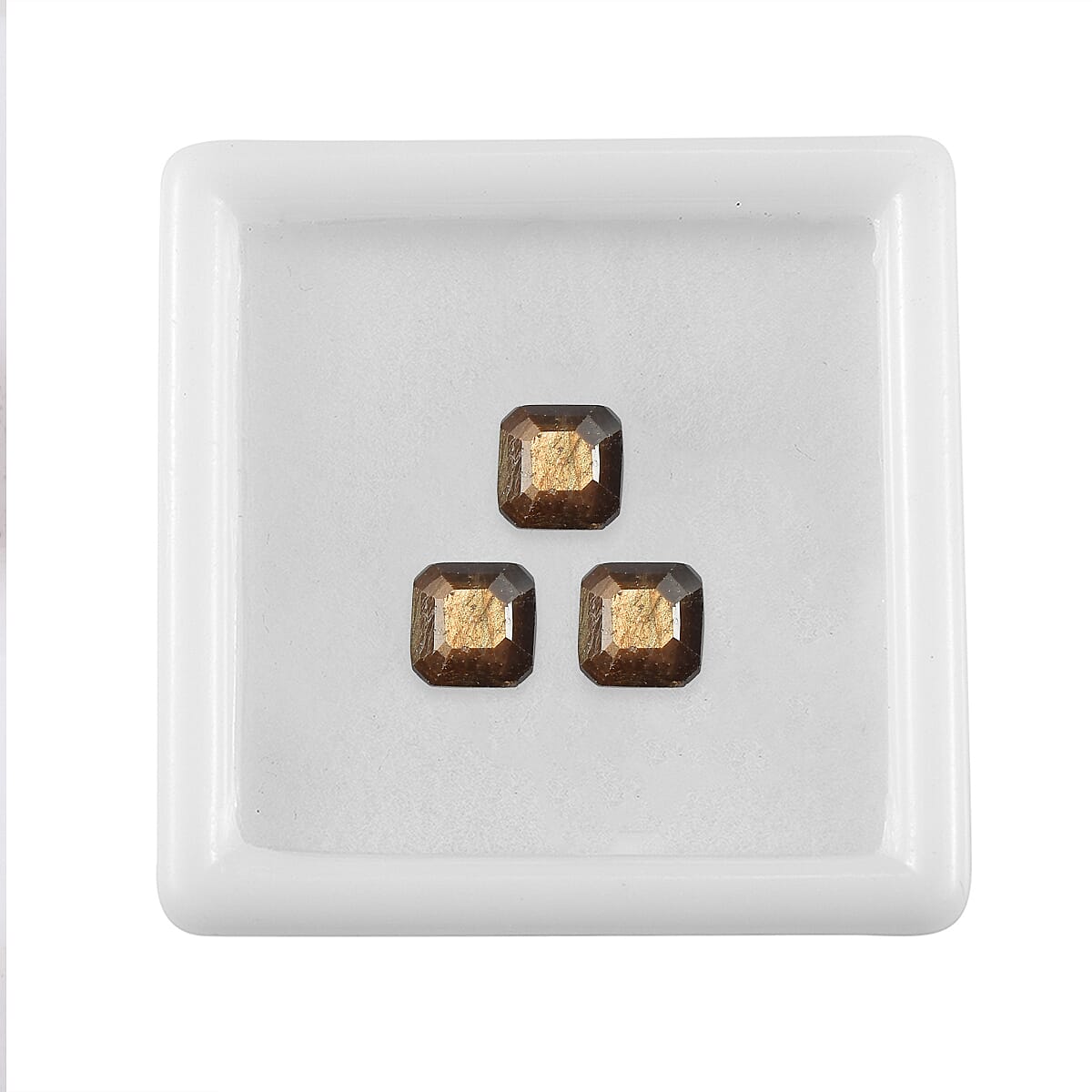 Asscher Cut Chocolate Sapphire Set of 3 (Oct 6x6 mm) 4.34 ctw