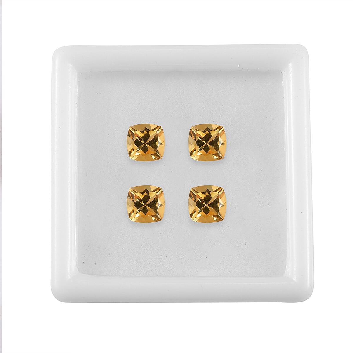 Premium Brazilian Citrine Set of 4 (Cush 5x5 mm) 2.19 ctw