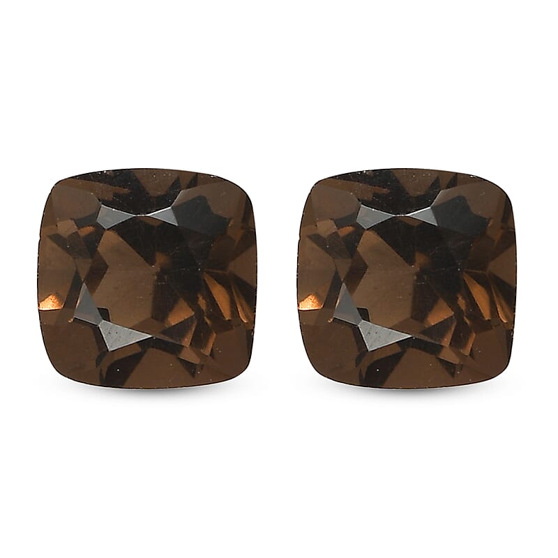 Smoky Quartz Set of 2 (Cush 5x5 mm) 1.08 ctw