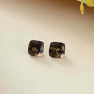 Smoky Quartz Set of 2 (Cush 5x5 mm) 1.08 ctw