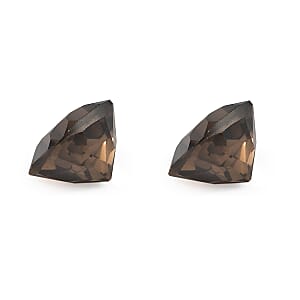 Smoky Quartz Set of 2 (Cush 5x5 mm) 1.08 ctw