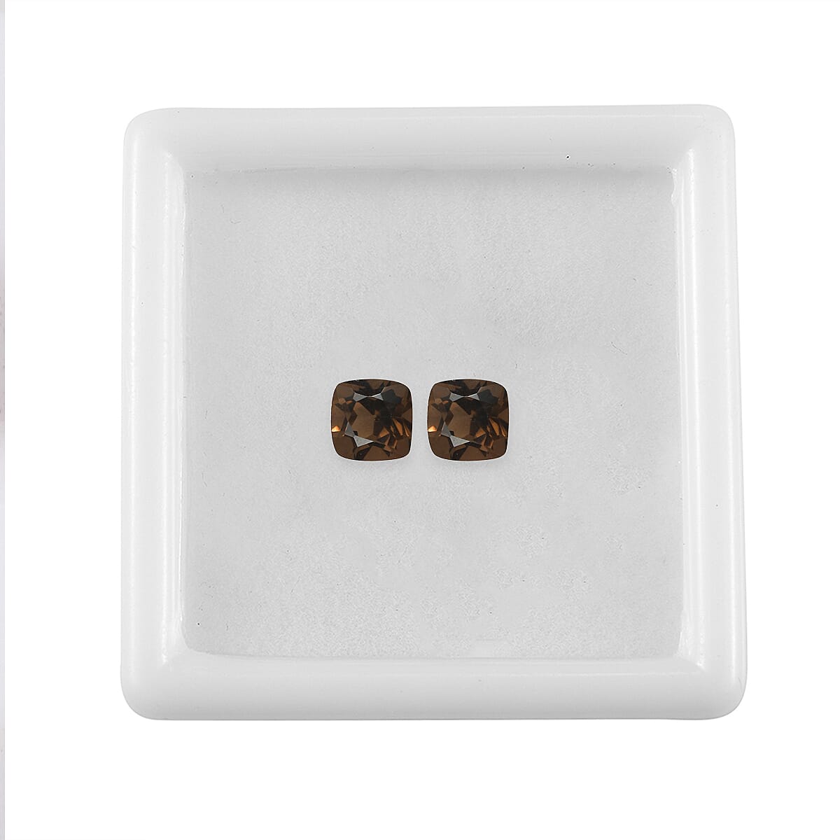 Smoky Quartz Set of 2 (Cush 5x5 mm) 1.08 ctw
