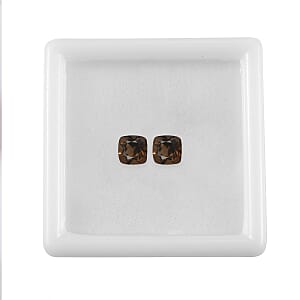 Smoky Quartz Set of 2 (Cush 5x5 mm) 1.08 ctw