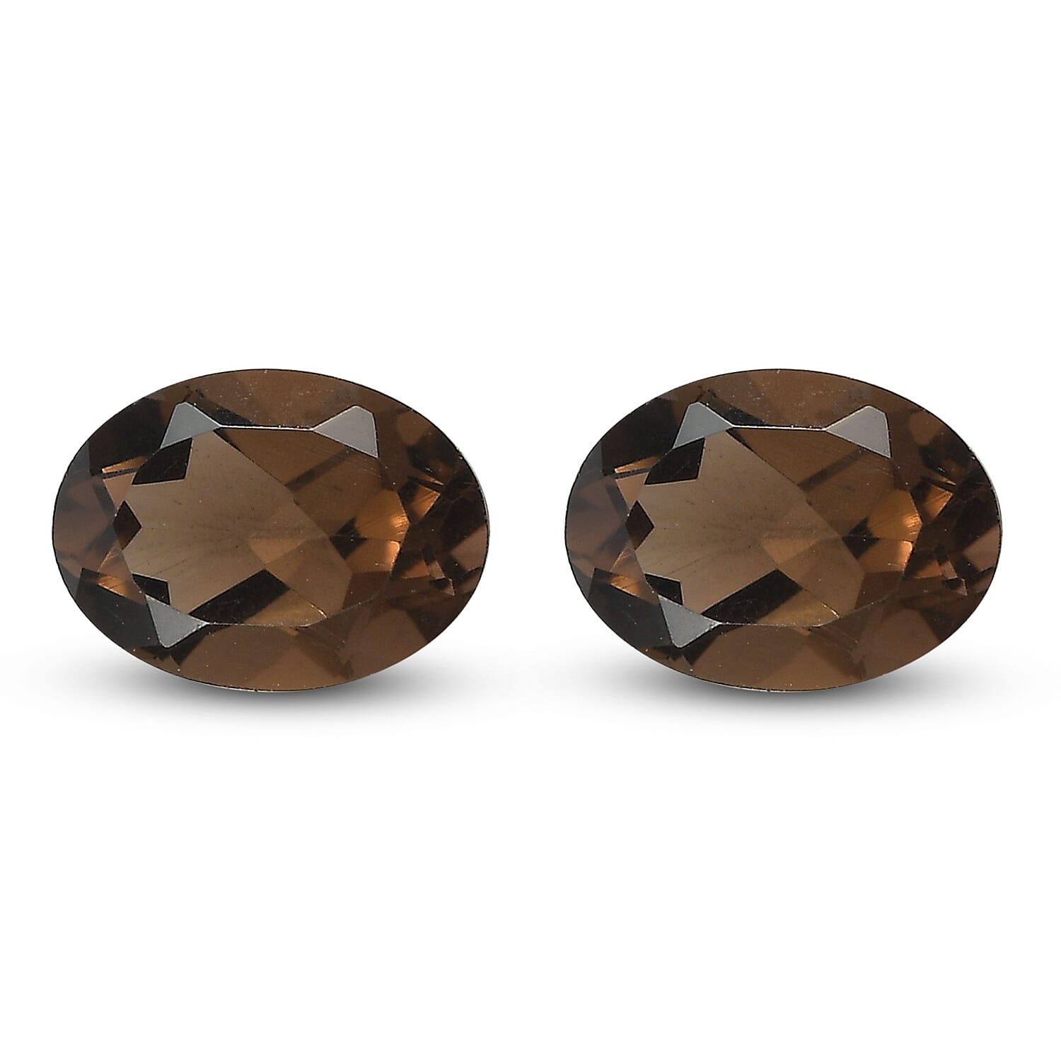 Smoky Quartz Set of 2 (Ovl 8x6 mm) 2.27 ctw