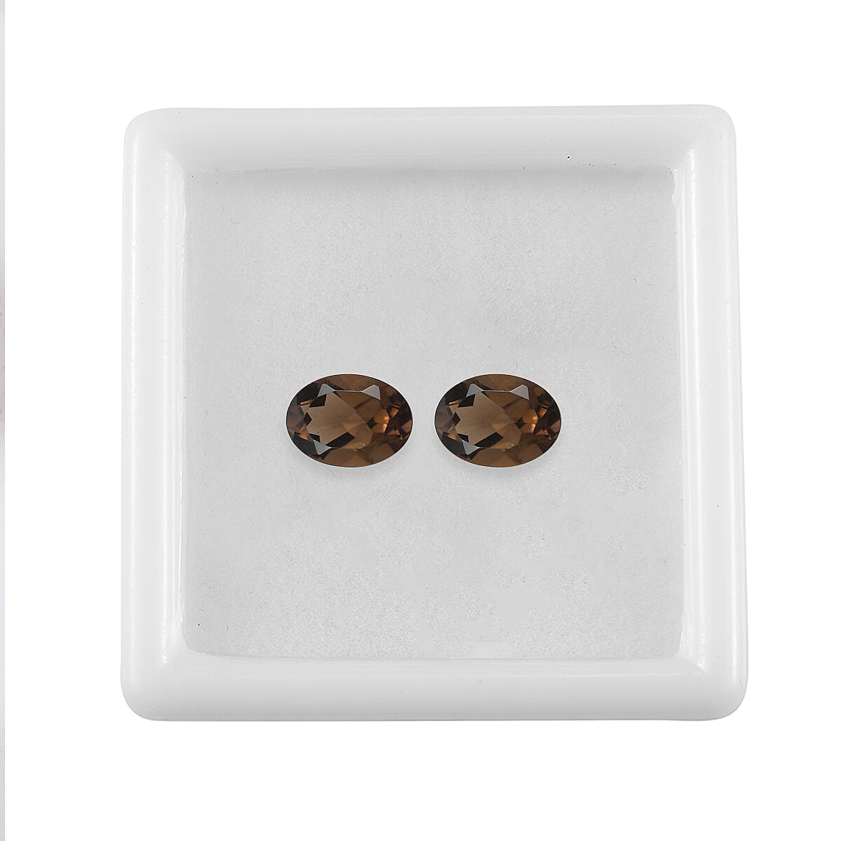 Smoky Quartz Set of 2 (Ovl 8x6 mm) 2.27 ctw