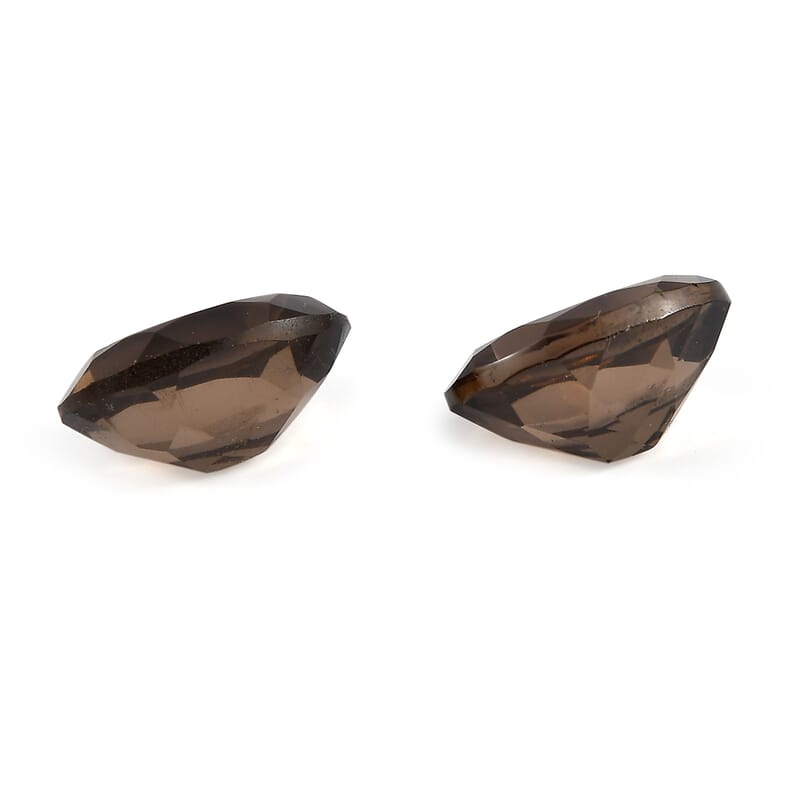 Smoky Quartz Set of 2 (Ovl 9x7 mm) 3.25 ctw