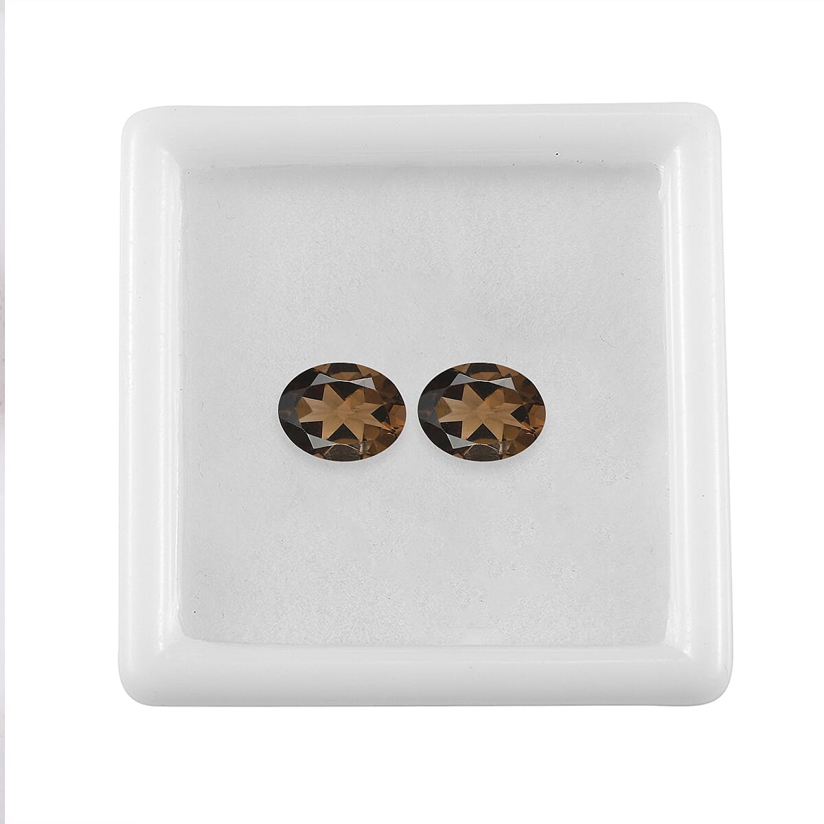 Smoky Quartz Set of 2 (Ovl 9x7 mm) 3.25 ctw