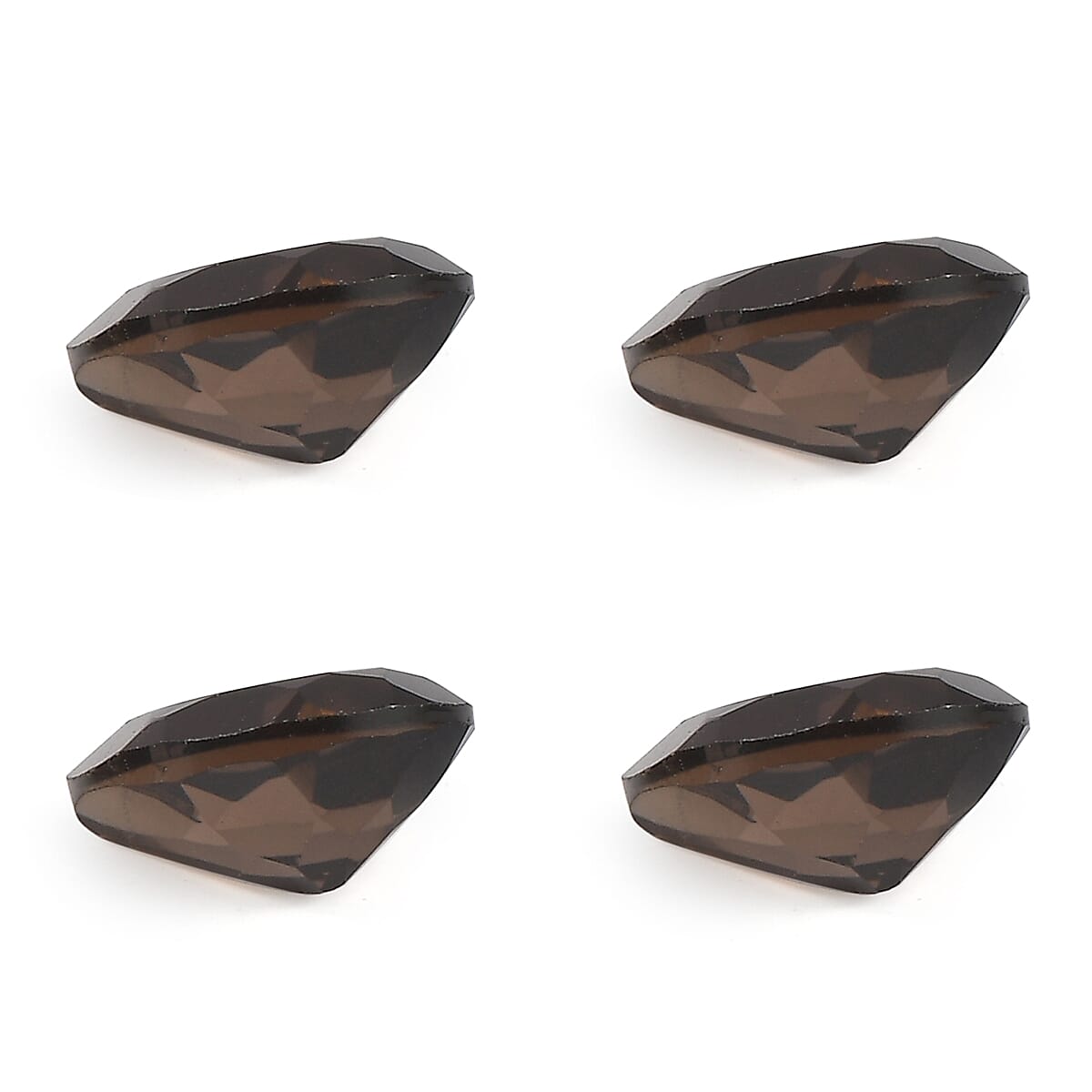 Premium Smoky Quartz Set of 4 (Pear 7x5 mm) 2.55 ctw