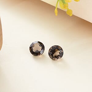 Smoky Quartz Set of 2 (Rnd 7 mm) 2.03 ctw