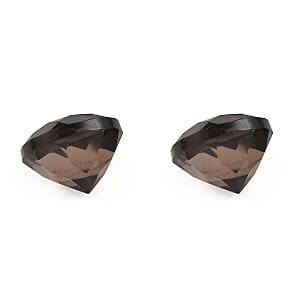 Smoky Quartz Set of 2 (Rnd 7 mm) 2.03 ctw