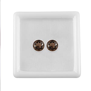Smoky Quartz Set of 2 (Rnd 7 mm) 2.03 ctw