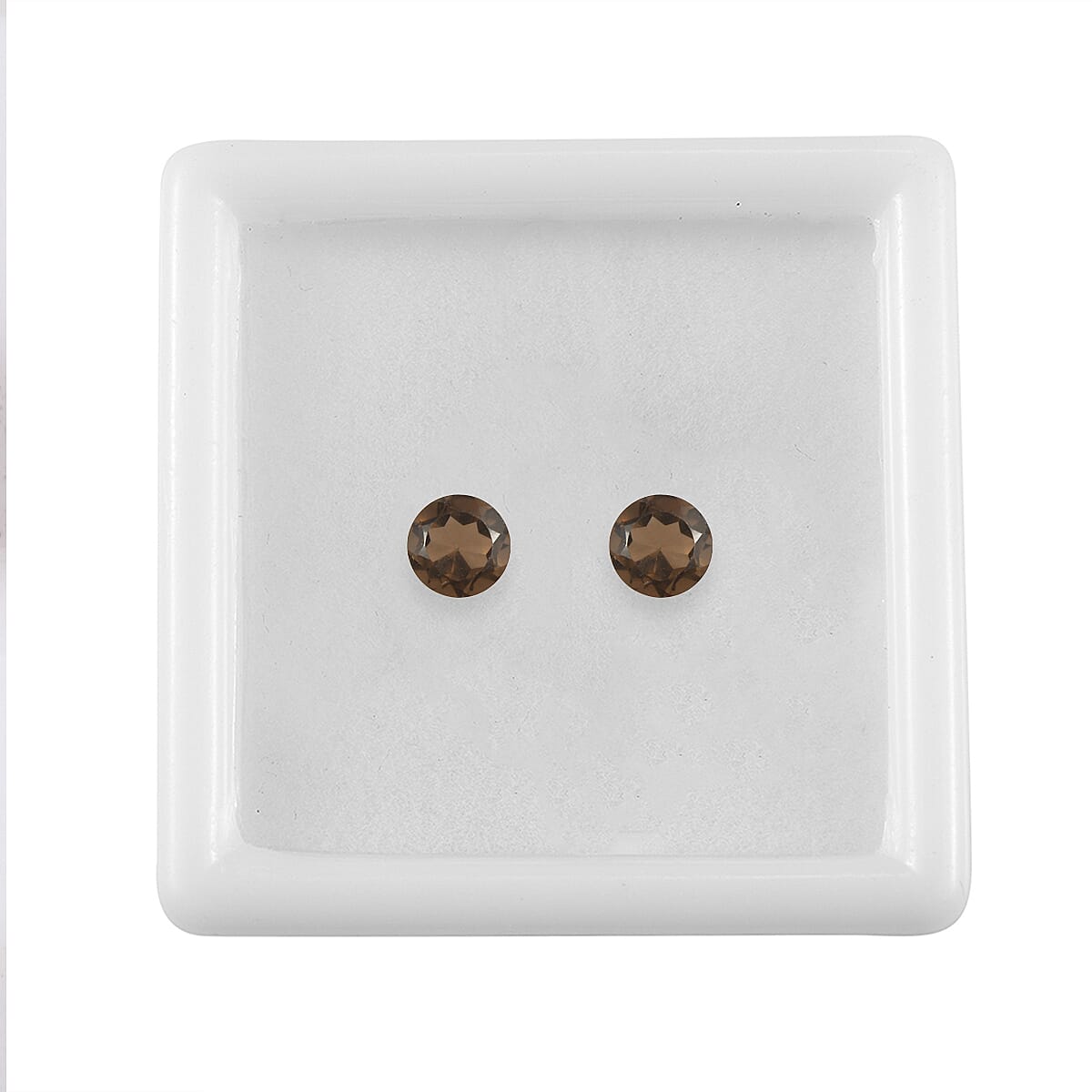 Premium Smoky Quartz Set of 2 (Rnd 7 mm) 2.24 ctw