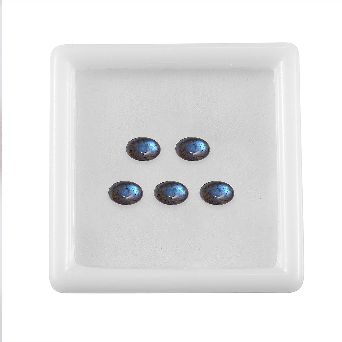 Malagasy Labradorite Set of 5 (Ovl 7x5 mm) 4.28 ctw