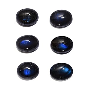 Premium Malagasy Labradorite Set of 6 (Ovl 8x6 mm) 8.29 ctw